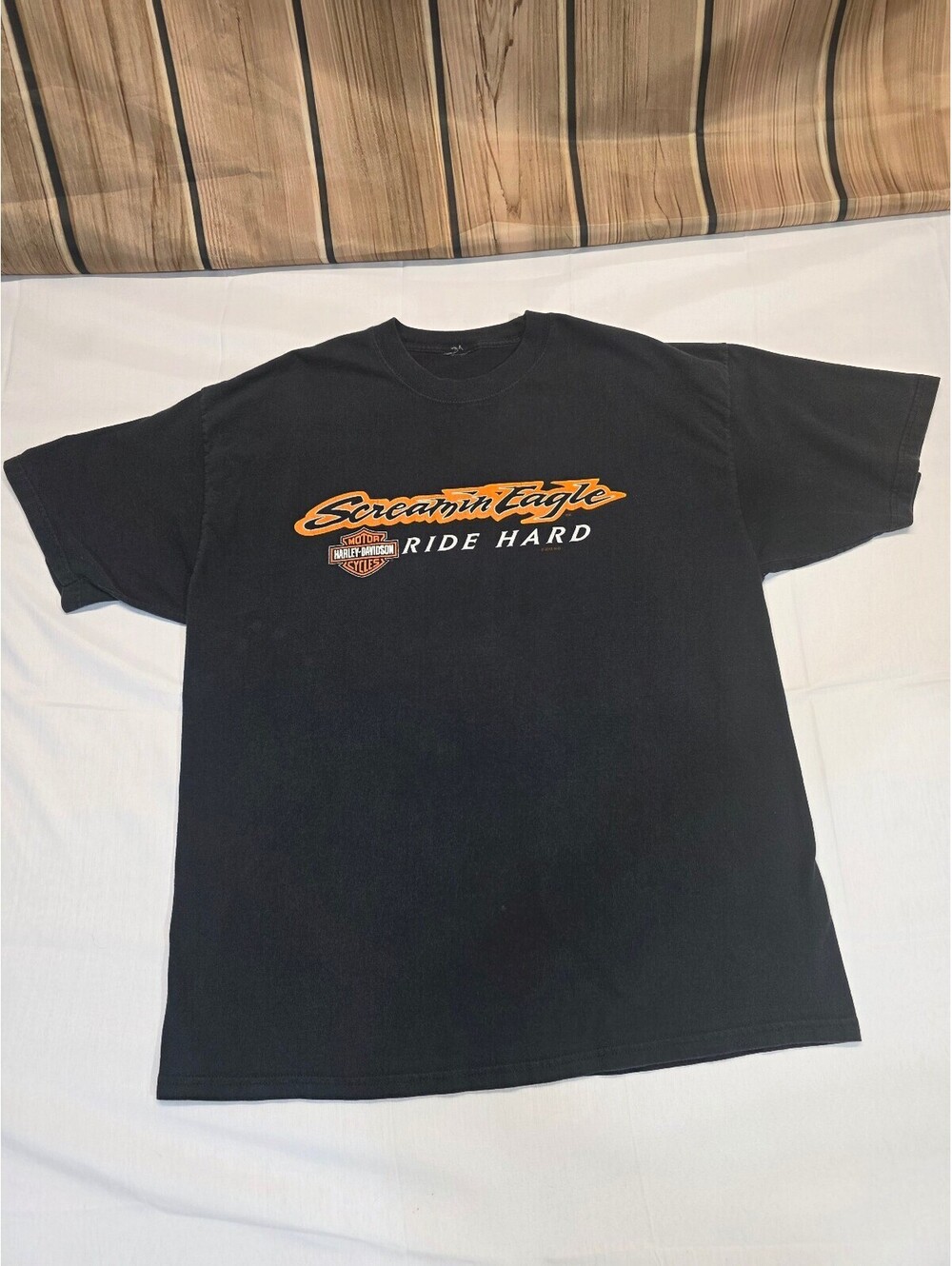 Harley-Davidson Screamin' Eagle Ride Hard Black Graphic T-Shirt Size Large